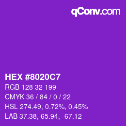 Color code: HEX #8020C7 | qconv.com
