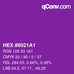 カラーコード: HEX #8021A1 | qconv.com