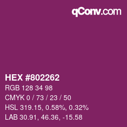 Color code: HEX #802262 | qconv.com