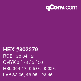 カラーコード: HEX #802279 | qconv.com
