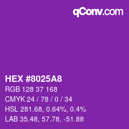 Color code: HEX #8025A8 | qconv.com