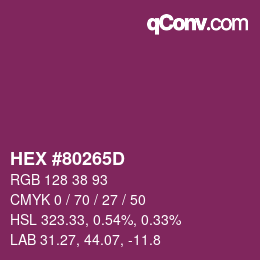 Color code: HEX #80265D | qconv.com
