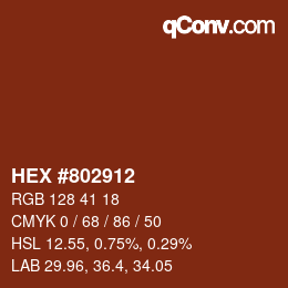 カラーコード: HEX #802912 | qconv.com