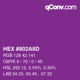 Color code: HEX #802A8D | qconv.com
