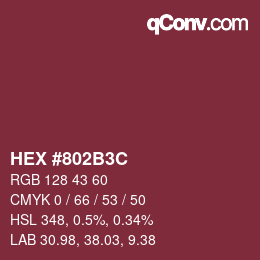 Color code: HEX #802B3C | qconv.com