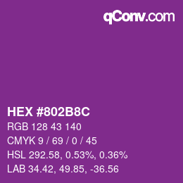 Color code: HEX #802B8C | qconv.com