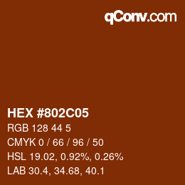 Color code: HEX #802C05 | qconv.com