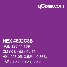 Color code: HEX #802C8B | qconv.com