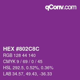 Color code: HEX #802C8C | qconv.com
