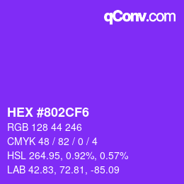 Color code: HEX #802CF6 | qconv.com