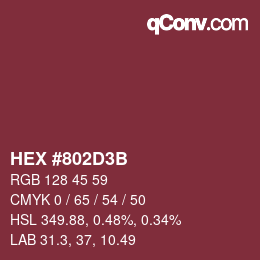 Color code: HEX #802D3B | qconv.com