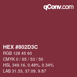 Color code: HEX #802D3C | qconv.com