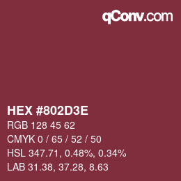 カラーコード: HEX #802D3E | qconv.com