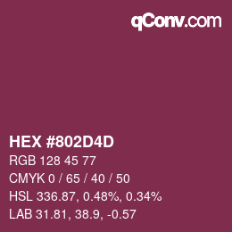 カラーコード: HEX #802D4D | qconv.com