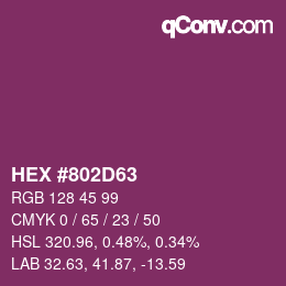 Color code: HEX #802D63 | qconv.com