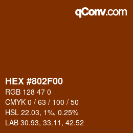 Color code: HEX #802F00 | qconv.com