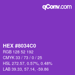 Color code: HEX #8034C0 | qconv.com