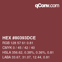 カラーコード: HEX #80393DCE | qconv.com