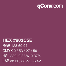 Color code: HEX #803C5E | qconv.com