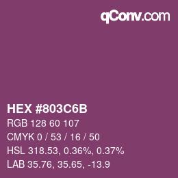 カラーコード: HEX #803C6B | qconv.com