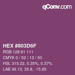 颜色代码: HEX #803D6F | qconv.com