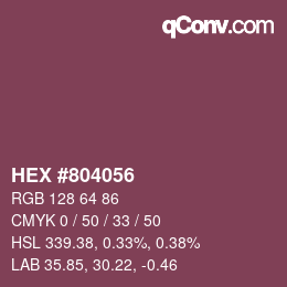 Color code: HEX #804056 | qconv.com