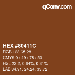 Color code: HEX #80411C | qconv.com