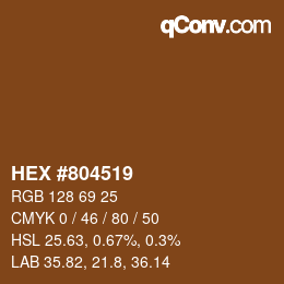 颜色代码: HEX #804519 | qconv.com