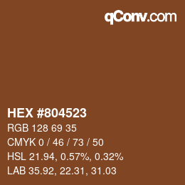 Color code: HEX #804523 | qconv.com