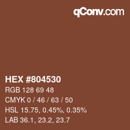 Color code: HEX #804530 | qconv.com