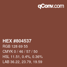 Color code: HEX #804537 | qconv.com