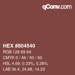 カラーコード: HEX #804540 | qconv.com