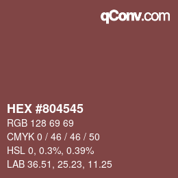 Farbcode: HEX #804545 | qconv.com