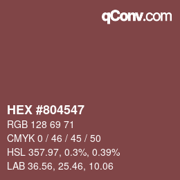 Color code: HEX #804547 | qconv.com