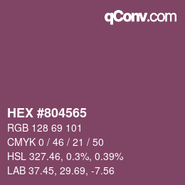 Color code: HEX #804565 | qconv.com