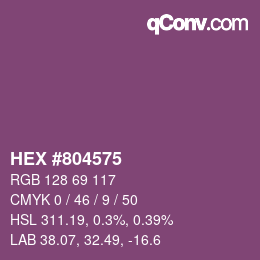 Color code: HEX #804575 | qconv.com