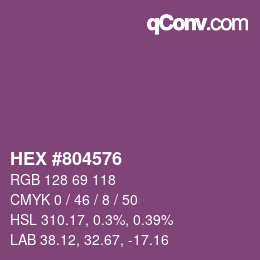 Color code: HEX #804576 | qconv.com