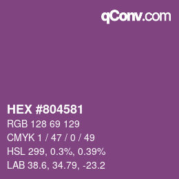 カラーコード: HEX #804581 | qconv.com