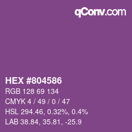 カラーコード: HEX #804586 | qconv.com