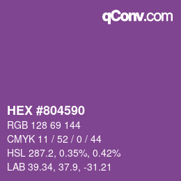 Color code: HEX #804590 | qconv.com