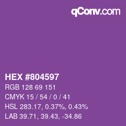 Color code: HEX #804597 | qconv.com