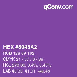 Farbcode: HEX #8045A2 | qconv.com