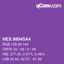 Color code: HEX #8045A4 | qconv.com