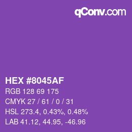 Color code: HEX #8045AF | qconv.com