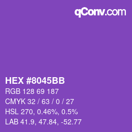 カラーコード: HEX #8045BB | qconv.com