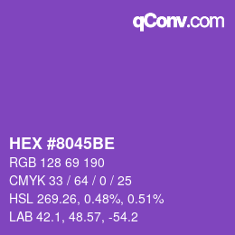 Farbcode: HEX #8045BE | qconv.com