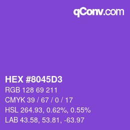 Color code: HEX #8045D3 | qconv.com