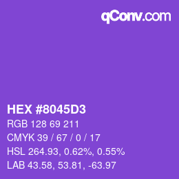 Código de color: HEX #8045D3 | qconv.com
