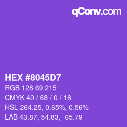 Color code: HEX #8045D7 | qconv.com