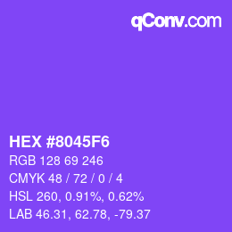 Color code: HEX #8045F6 | qconv.com